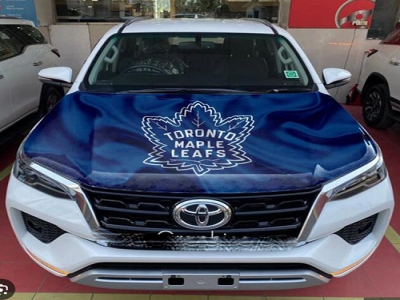 Custom NHL Toronto Maple Leafs car hood cover flag