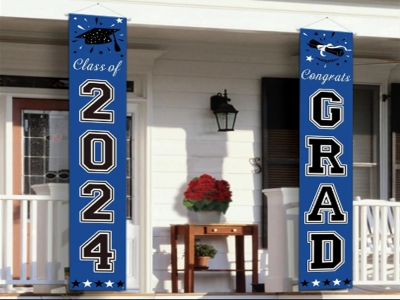 Customized graduation door curtain flag