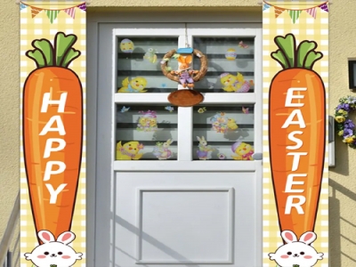 Customized Easter Decorative Door Curtains and Flags