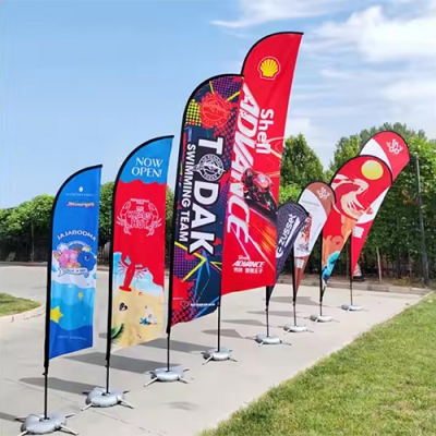 Custom logo outdoor feather flag