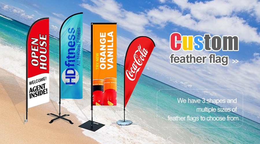 Custom advertising feather banner