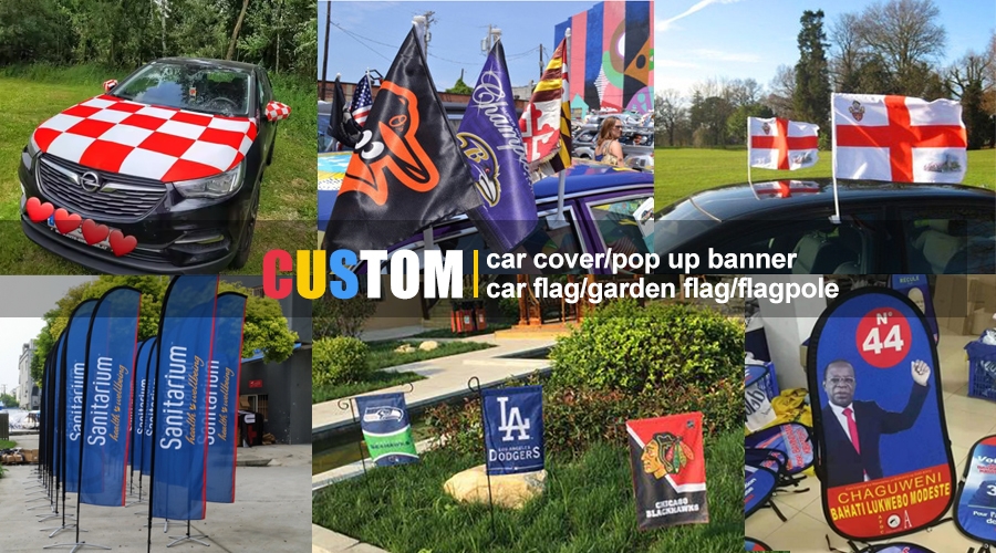 Custom car flag car cover and garden flag